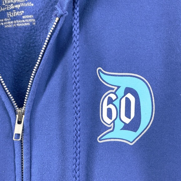 Disneyworld Zip Up Hoodie Sweatshirt Small 60th Anniversary Diamond Mickey Mouse - Picture 2 of 10